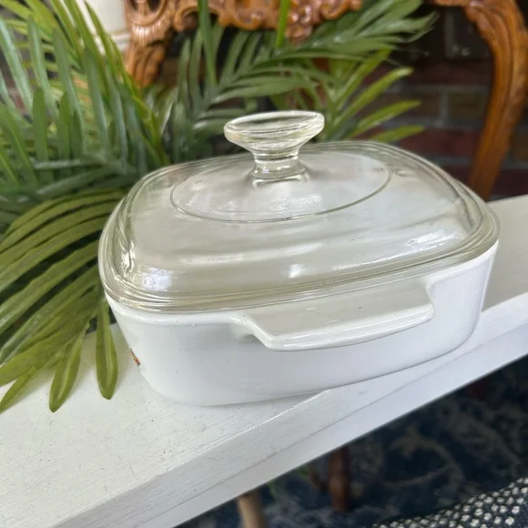 Vintage Corningware Glass Lid 1 Qt. Casserole Dish Friendship Country Festival - Picture 2 of 10